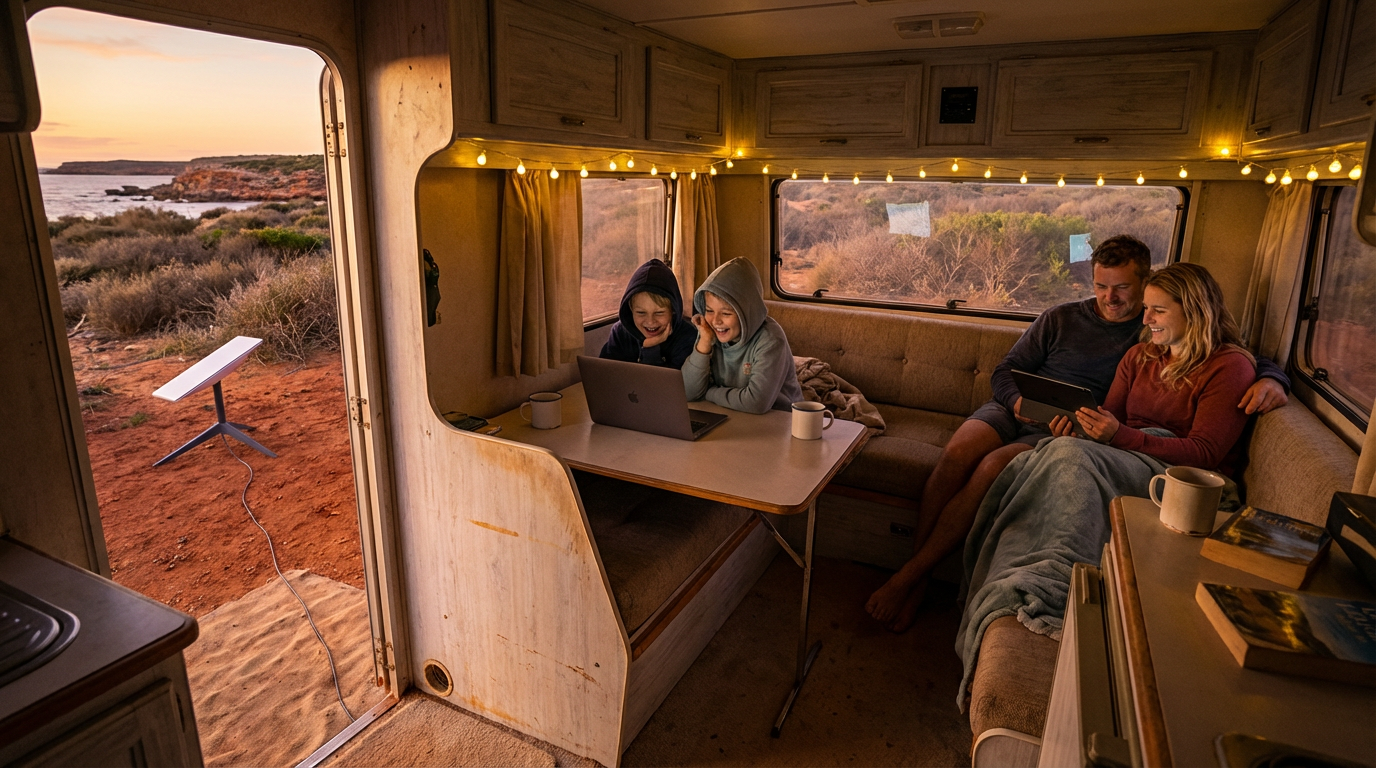 starlink internet setup for travelling families