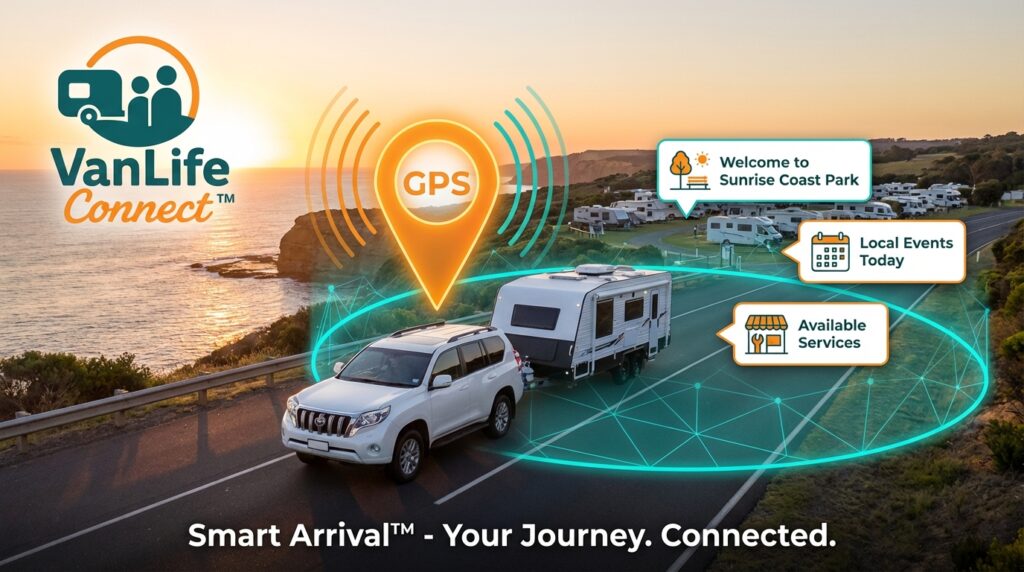 Smart Arrival recognising a traveller’s location and activating nearby services and community posts